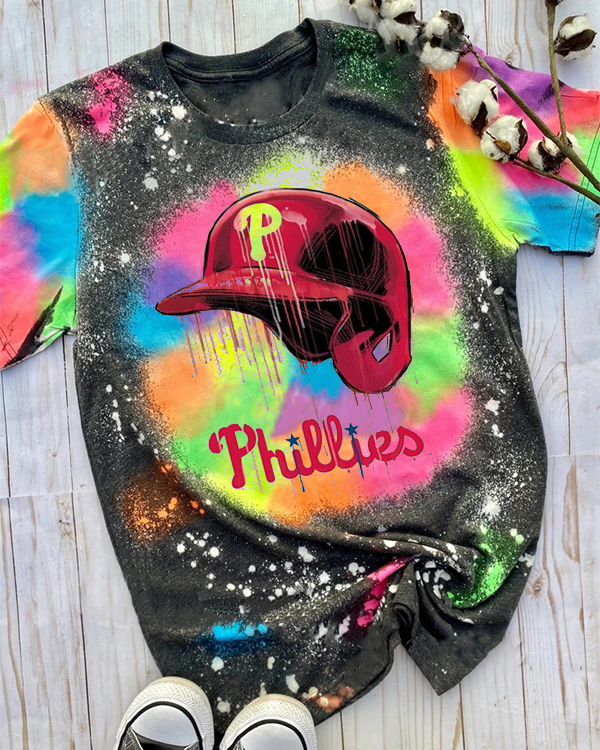 Philadelphia Phillies Tie-dye Round Neck T Shirt - Baseswear