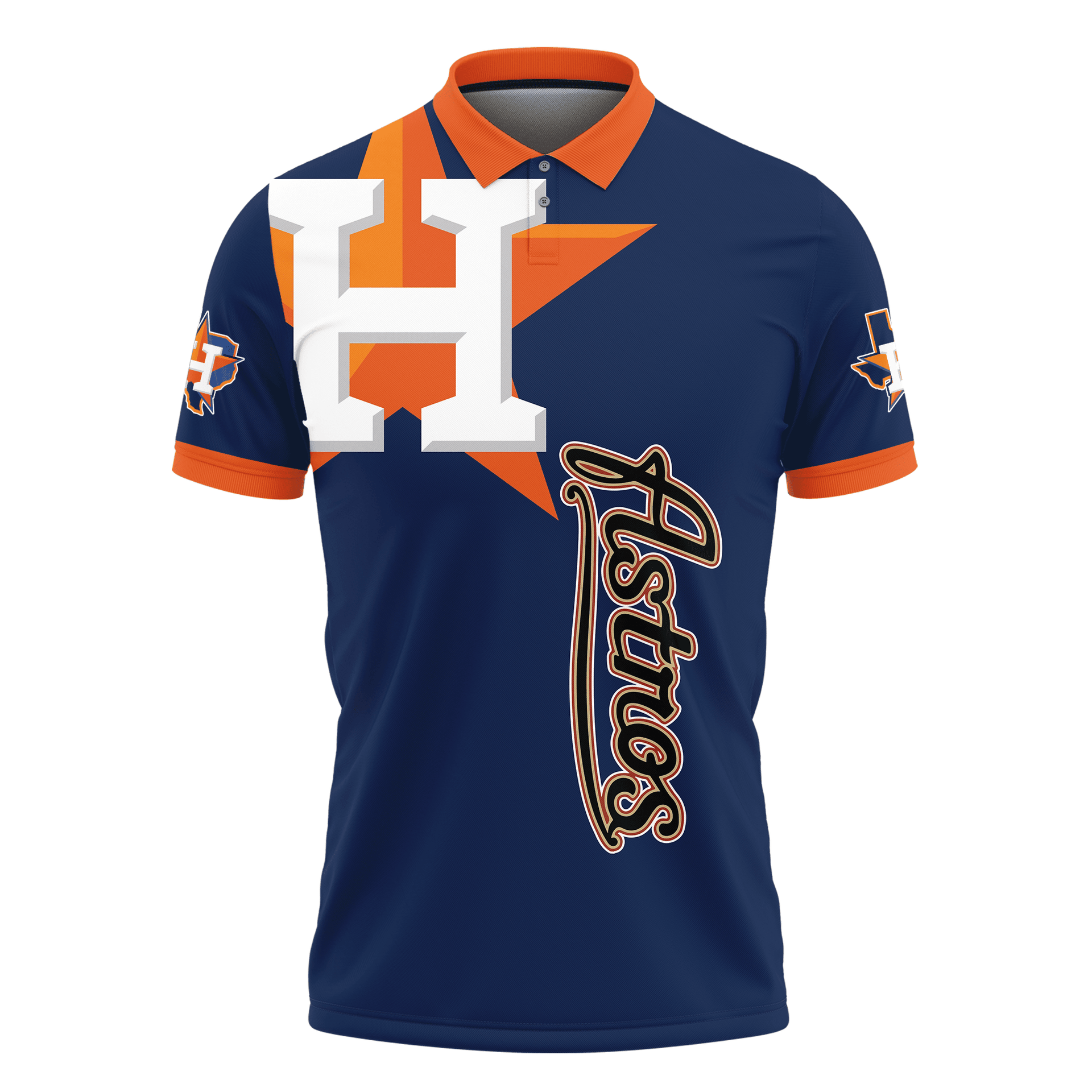 Houston Astros Printed 3D Polo Shirt - Baseswear