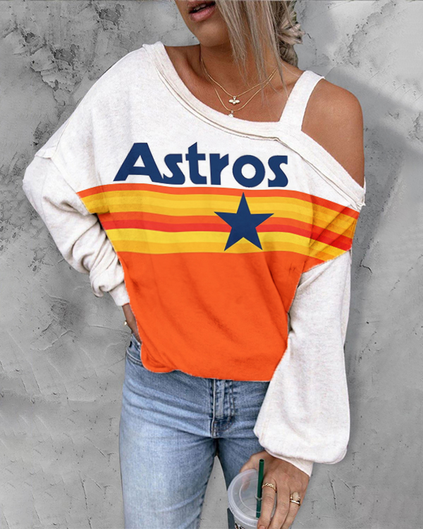 ASTROS ASYMMETRICAL NECK SHIFT CASUAL LONG SLEEVE TOP - Baseswear