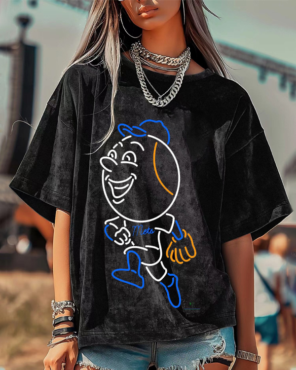 Washed Distressed Print Short Sleeve T-shirt - Baseswear