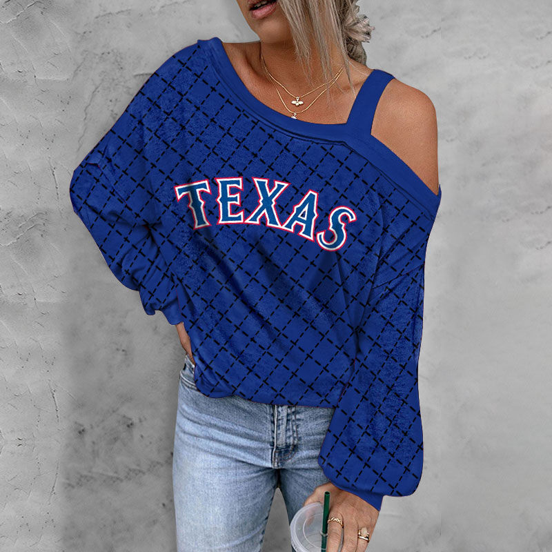 ASYMMETRICAL NECK SHIFT CASUAL LONG SLEEVE TOP - Baseswear