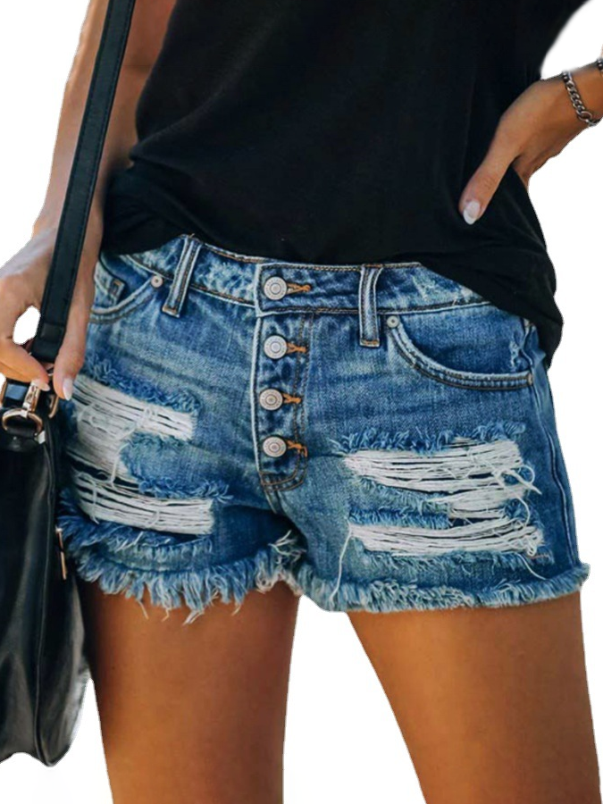 Angels Distressed Cutoff Denim Shorts - Women - Baseswear