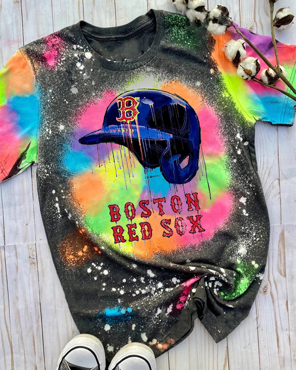 Boston Red Sox Tie-dye Round Neck T Shirt - Baseswear