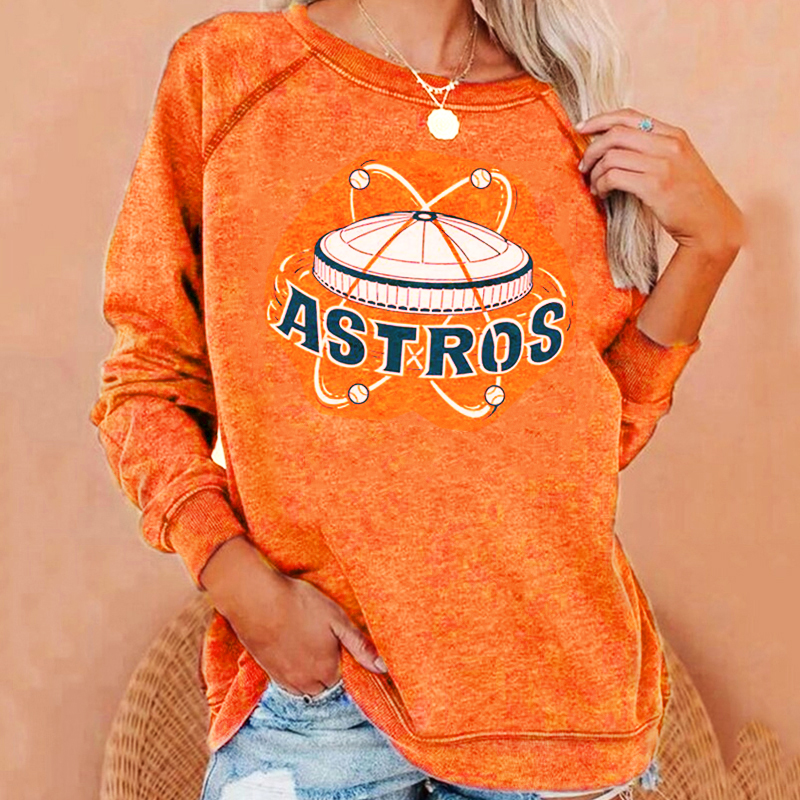 Fashionable Retro Print Crew Neck Sweatshirt - Baseswear