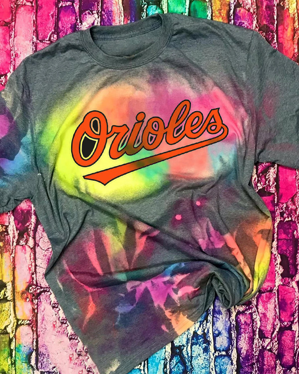 Baltimore Orioles Tie-dye Round Neck T Shirt - Baseswear