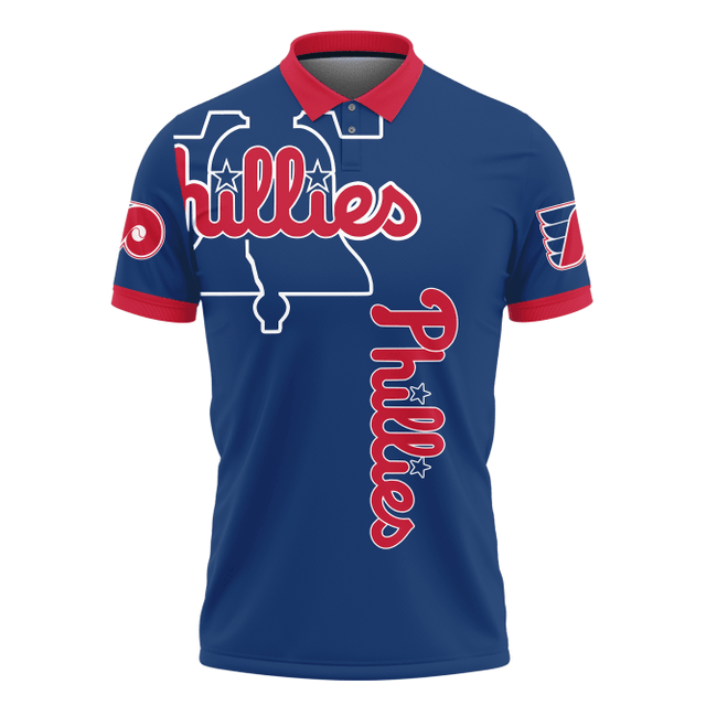 Philadelphia Phillies Printed 3D Polo Shirt - Baseswear