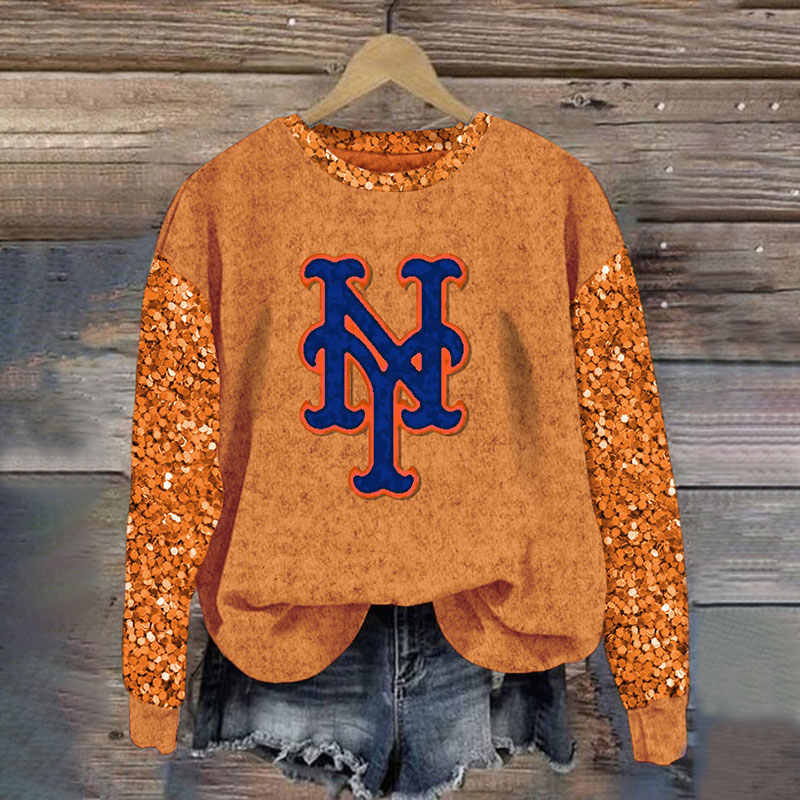 Sequined Sleeves Vintage Sweatshirt - Baseswear