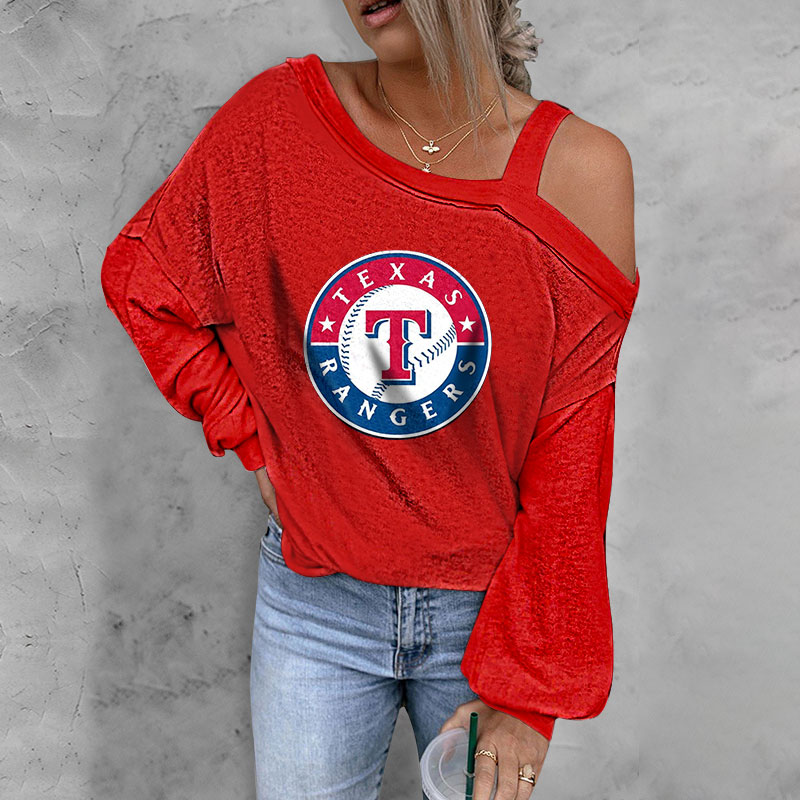 ASYMMETRICAL NECK SHIFT CASUAL LONG SLEEVE TOP - Baseswear