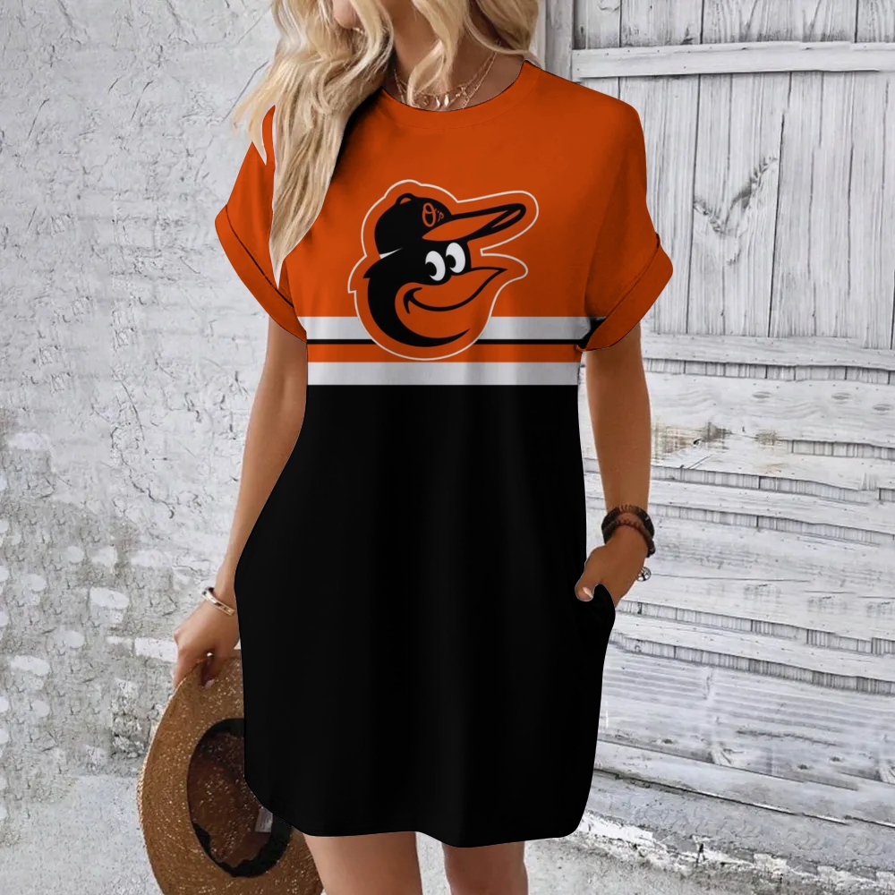 Orioles Hidden Pocket Short Sleeve Tee Dress - Baseswear
