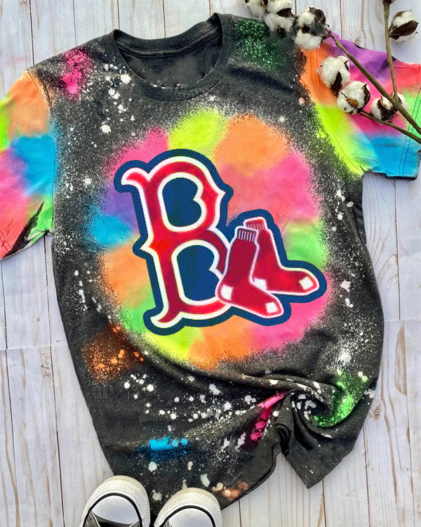 Boston Red Sox Tie-dye Round Neck T Shirt - Baseswear
