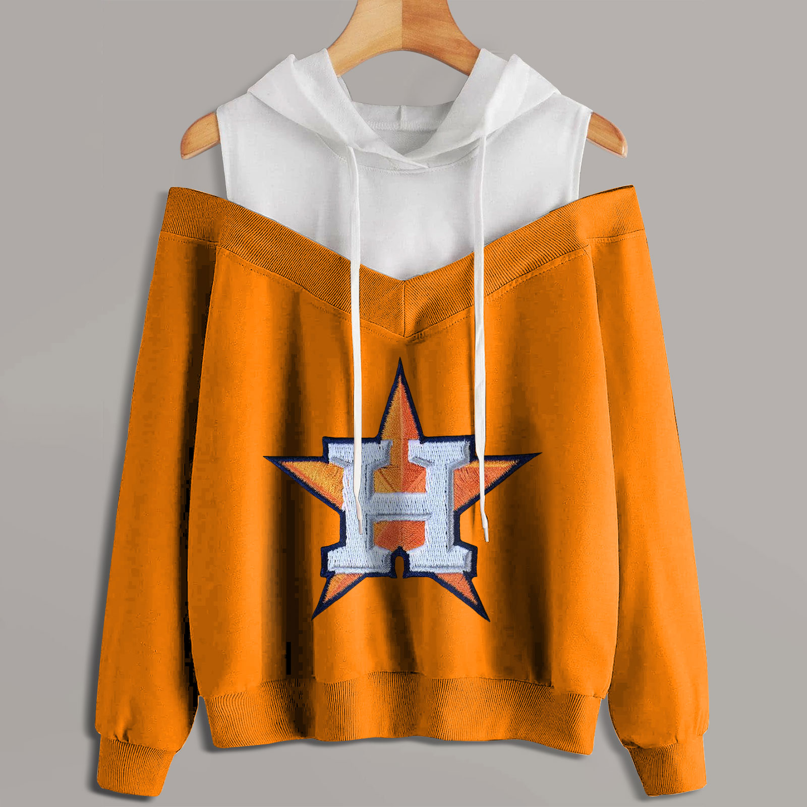 2 In 1 Colorblock Cold Shoulder Hoodie - Baseswear