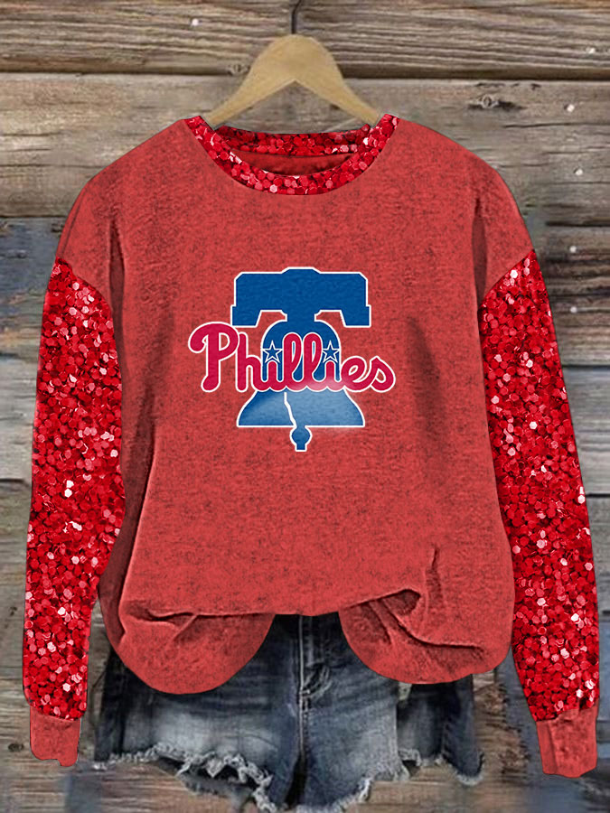 Sequined Sleeves Vintage Sweatshirt - Baseswear