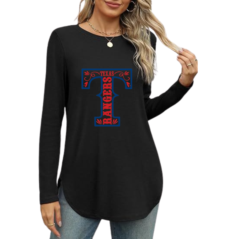 Women's sweatshirt printed Casual wear-Texas Rangers - Baseswear