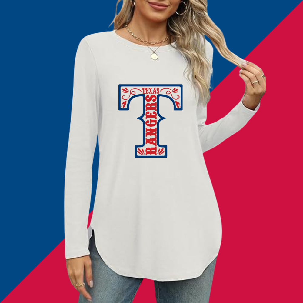 Women's sweatshirt printed Casual wear-Texas Rangers - Baseswear