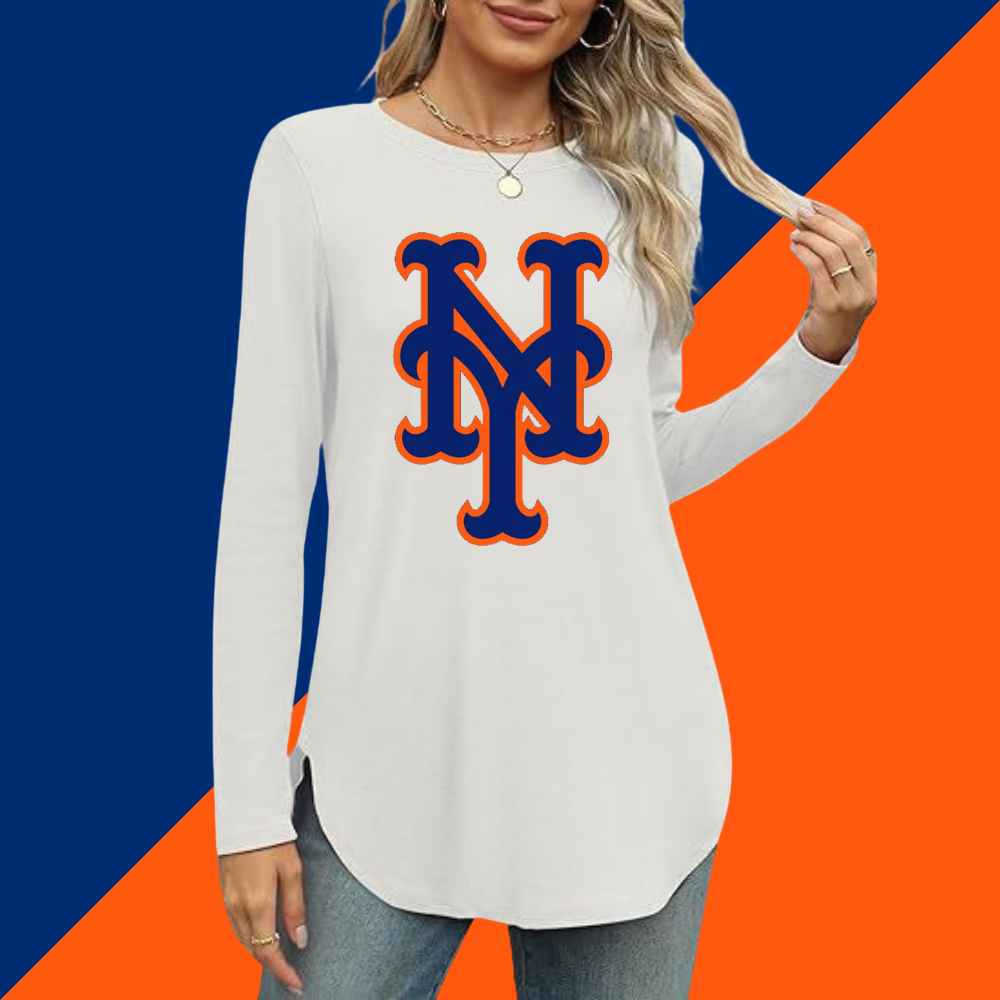 Women's sweatshirt printed Casual wear-New York Mets - Baseswear