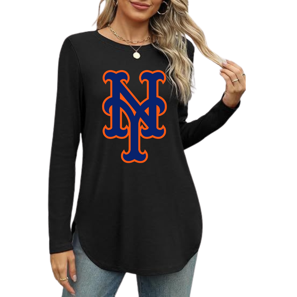 Women's sweatshirt printed Casual wear-New York Mets - Baseswear