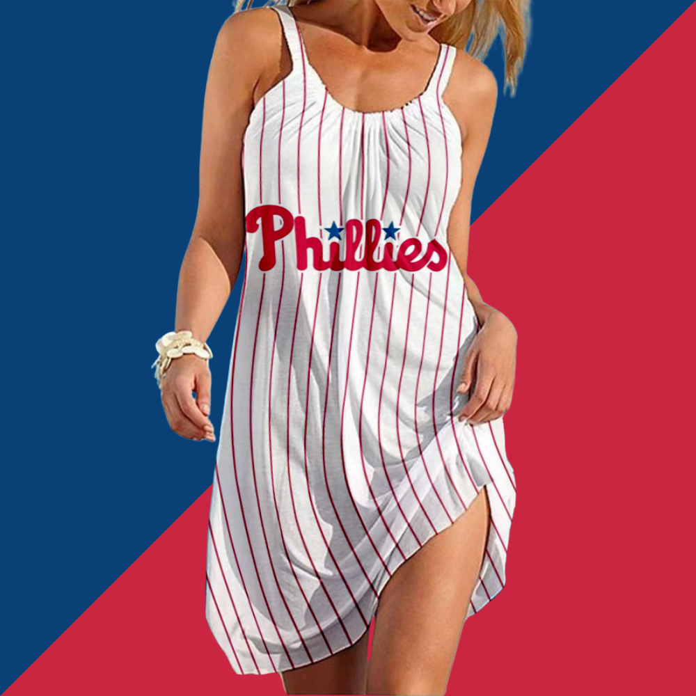 Phillies Round neck sleeveless printed dress - Baseswear