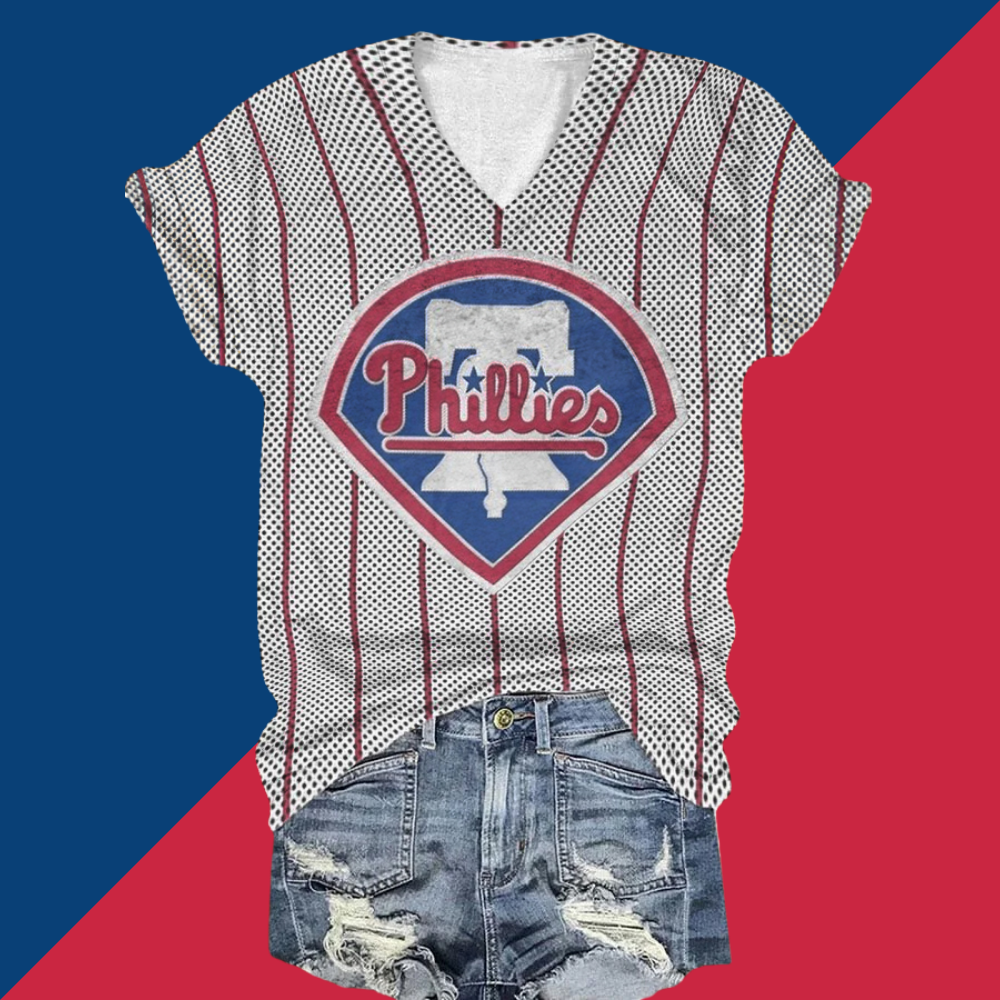 Phillies V-Neck T-Shirt - Baseswear