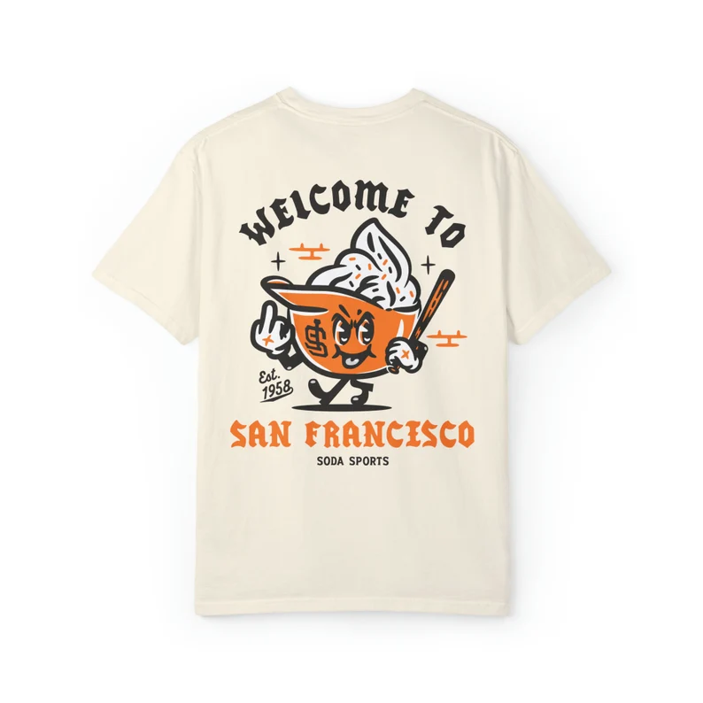 ( 3 colors)San Francisco Giants Soft Serve Welcome unisex t-shirt - Baseswear