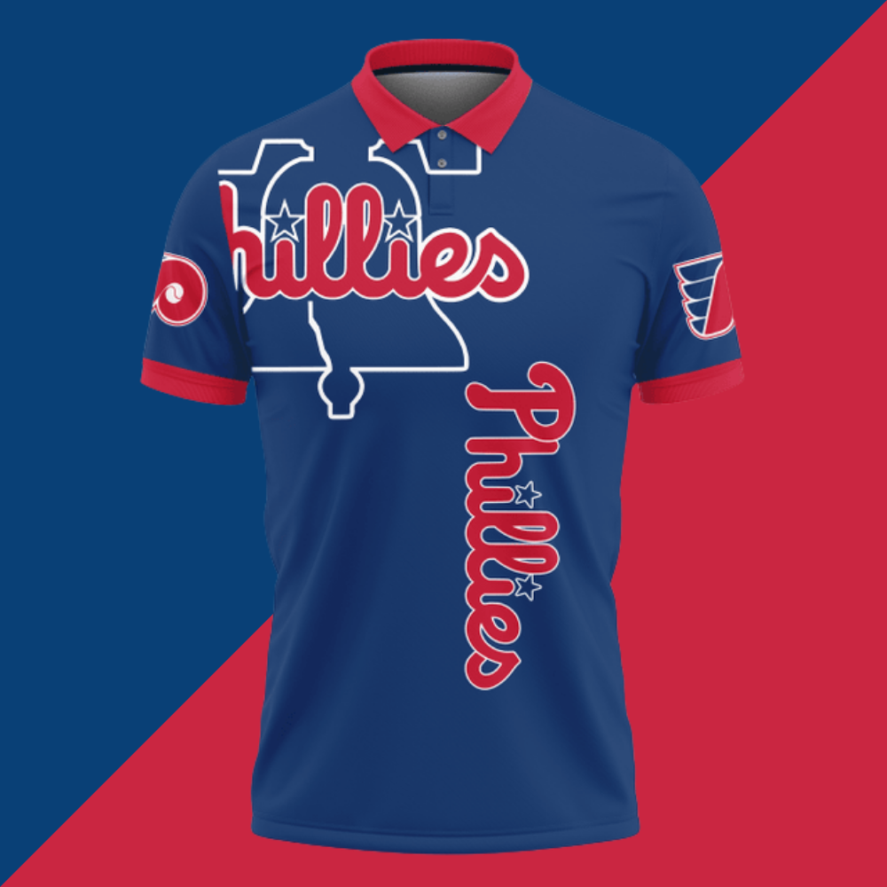 Philadelphia Phillies Printed 3D Polo Shirt - Baseswear