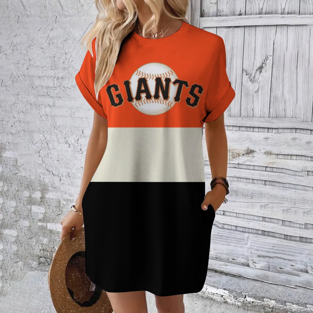 Giants Hidden Pocket Short Sleeve Tee Dress - Baseswear