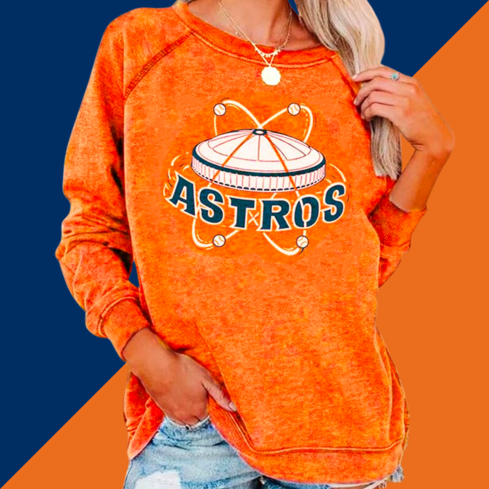 Fashionable Retro Print Crew Neck Sweatshirt - Baseswear