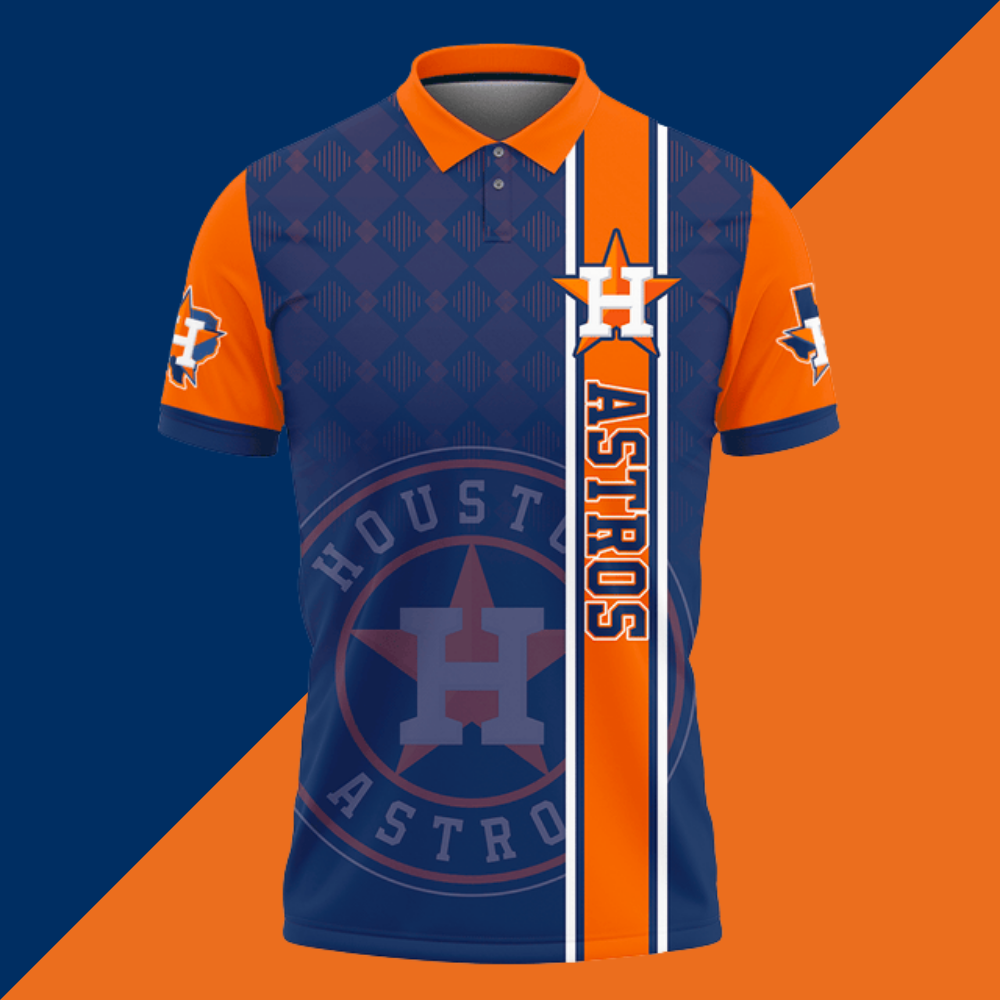 Houston Astros Printed 3D Polo Shirt - Baseswear