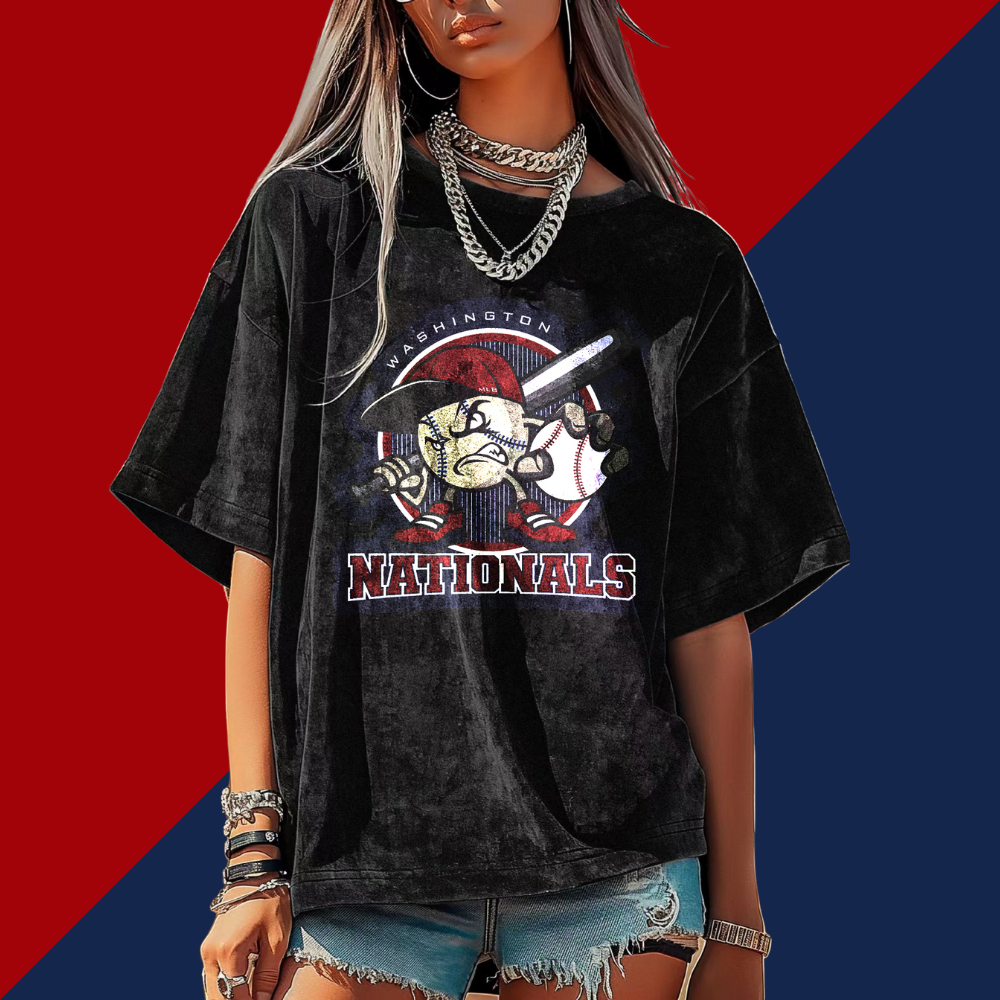 Washed Distressed Print Short Sleeve T-shirt - Baseswear
