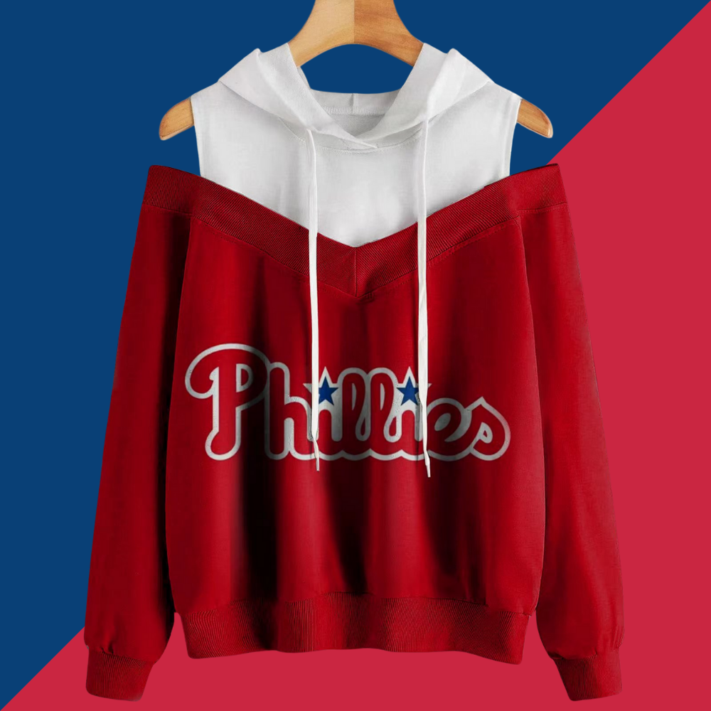 2 In 1 Colorblock Cold Shoulder Hoodie - Baseswear