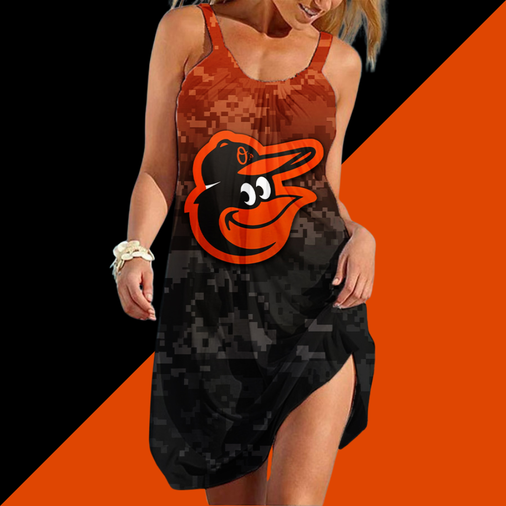 Orioles Round neck sleeveless printed dress - Baseswear