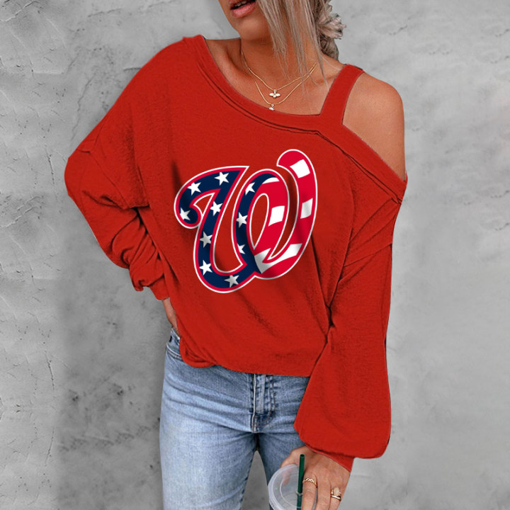 ASYMMETRICAL NECK SHIFT CASUAL LONG SLEEVE TOP - Baseswear