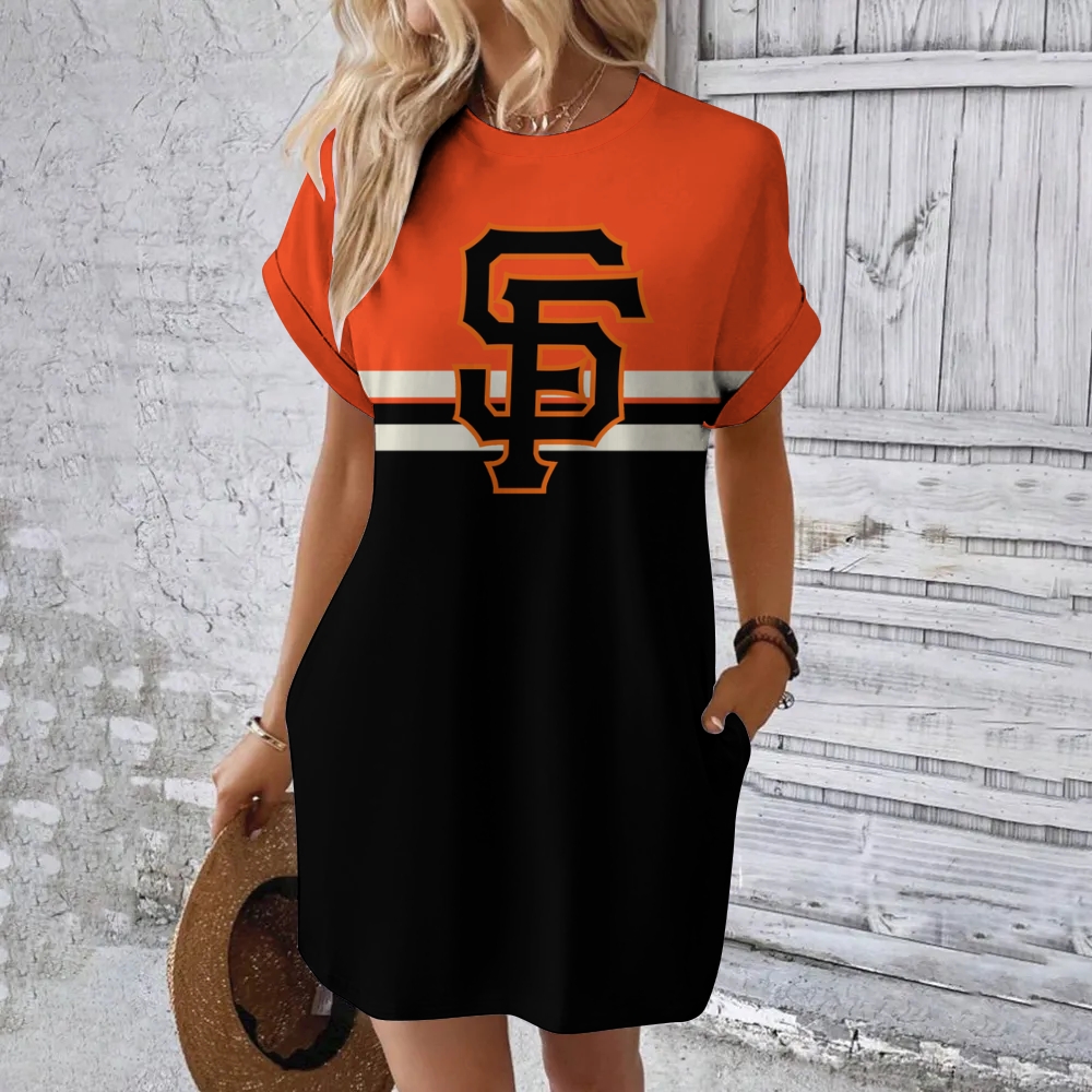 Giants Hidden Pocket Short Sleeve Tee Dress - Baseswear
