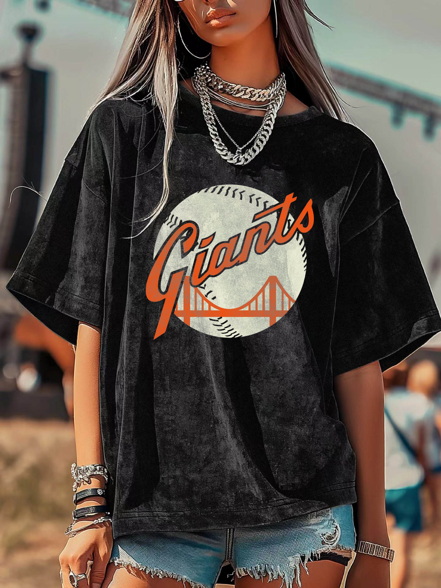Washed Distressed Print Short Sleeve T-shirt - Baseswear