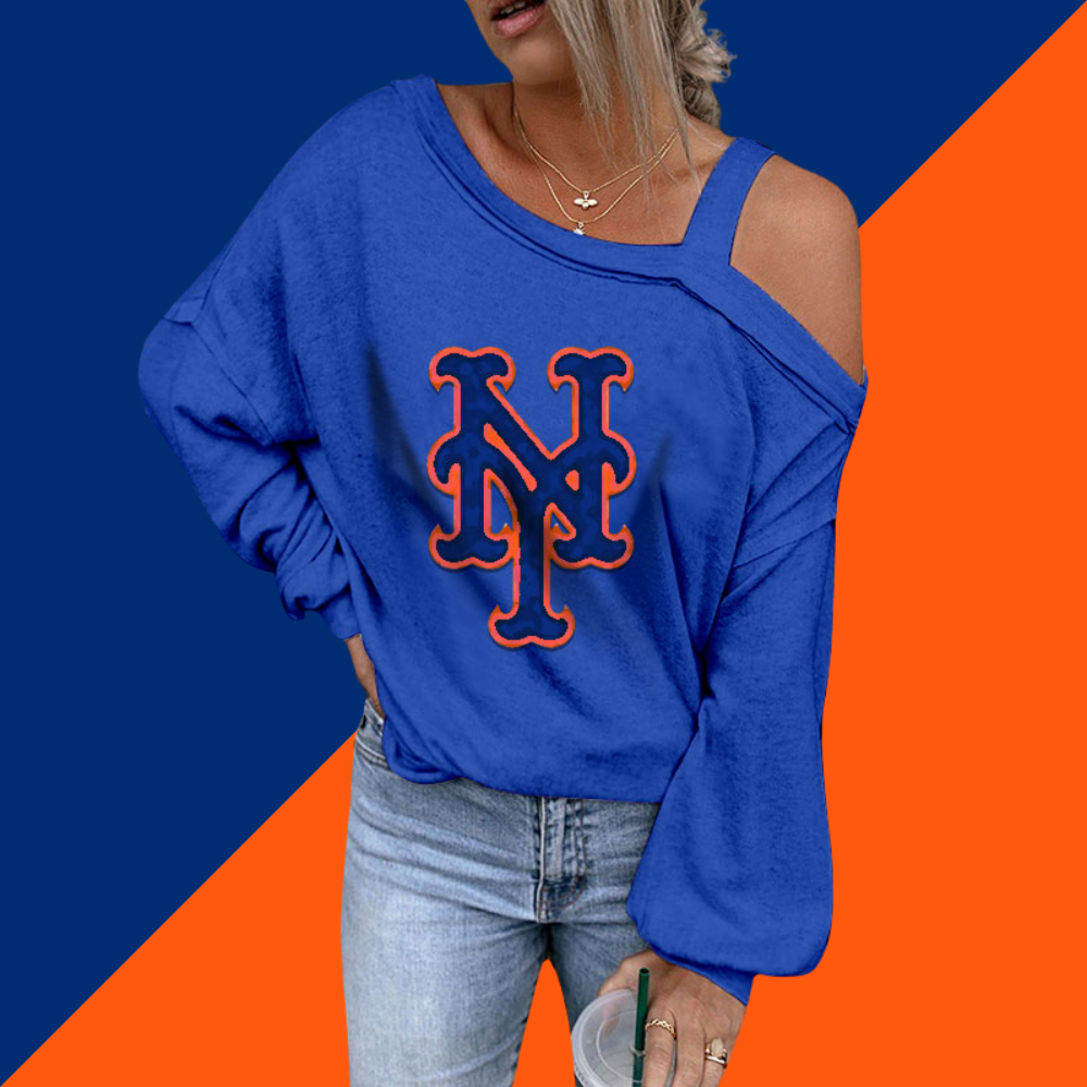 ASYMMETRICAL NECK SHIFT CASUAL LONG SLEEVE TOP - Baseswear