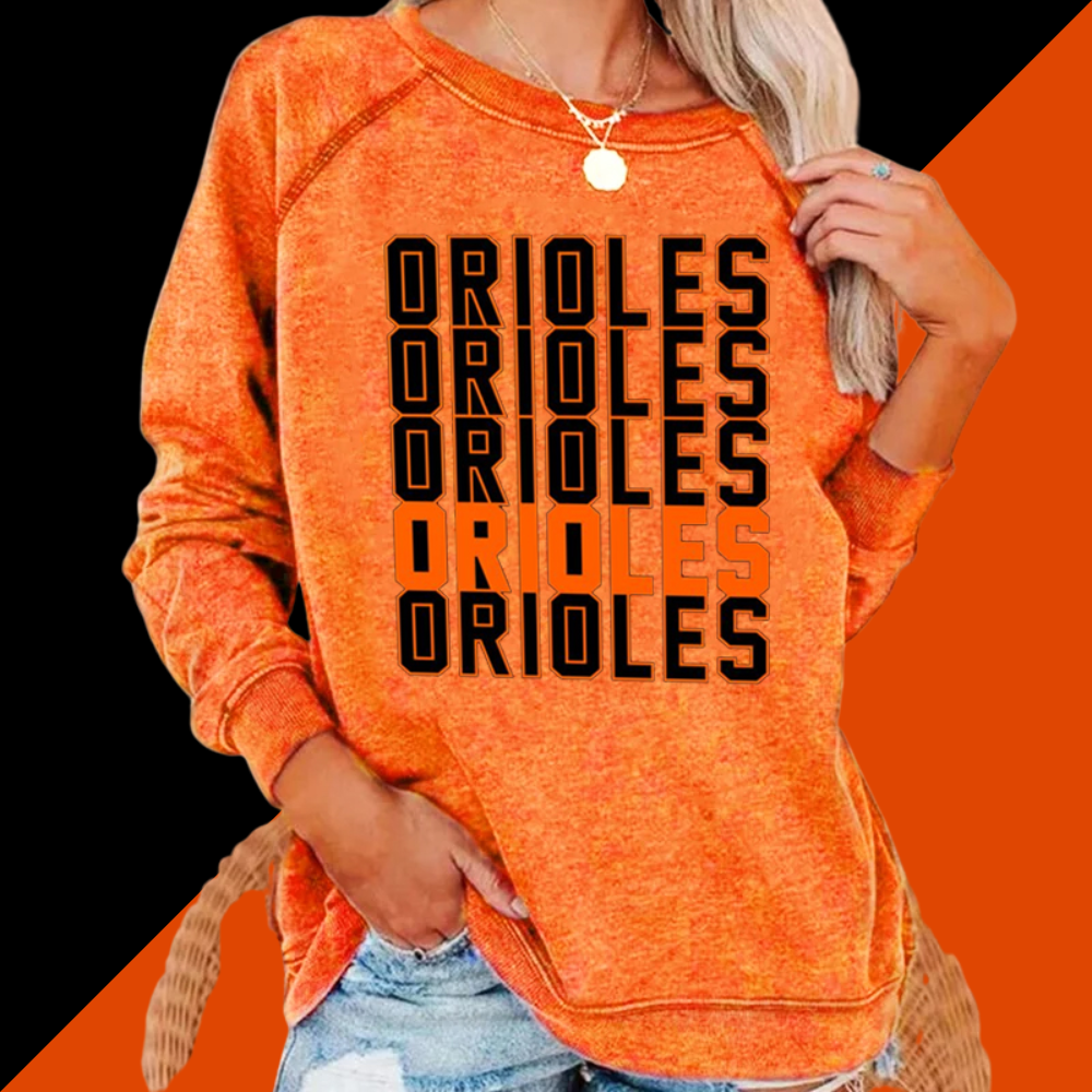 Fashionable Retro Print Crew Neck Sweatshirt - Baseswear