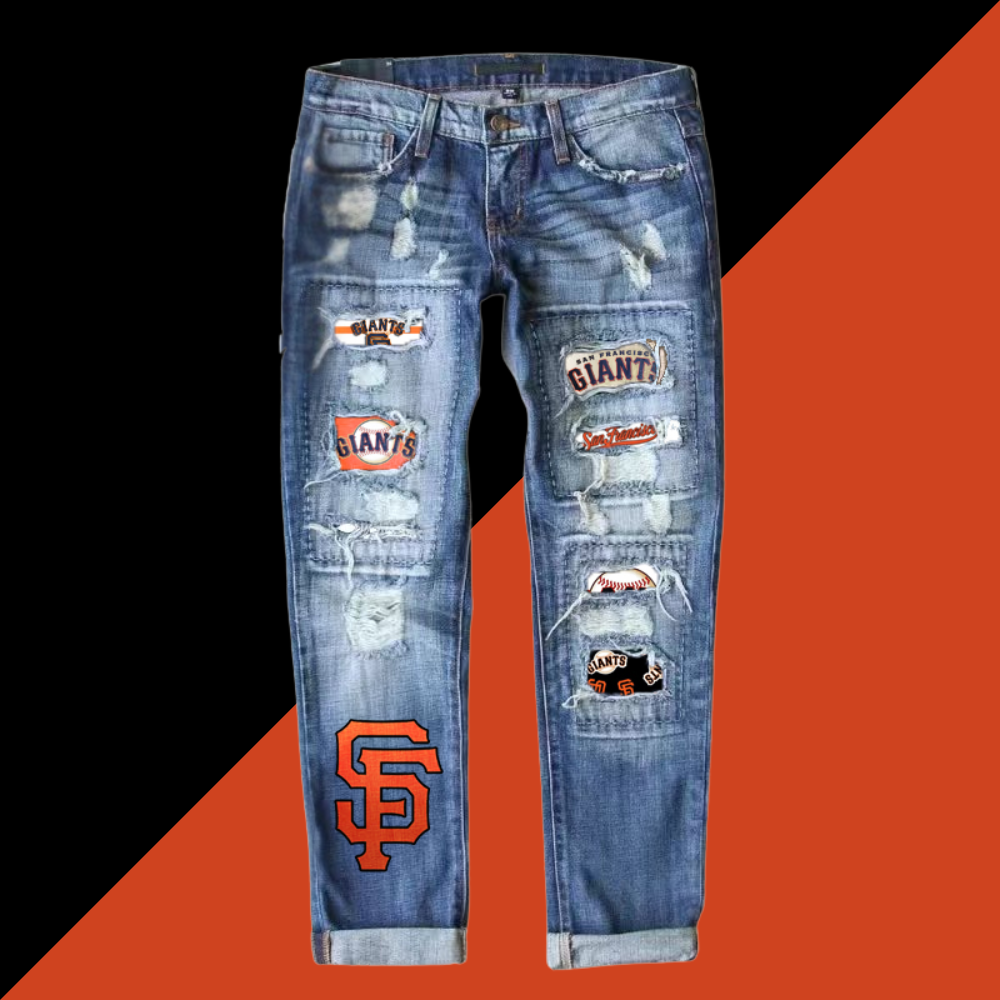 STRETCH RIPPED FRAYED RAW HEM DISTRESSED DENIM JEANS WITH HOLE - Baseswear