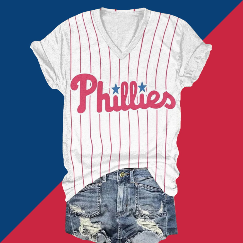 Phillies V-Neck T-Shirt - Baseswear