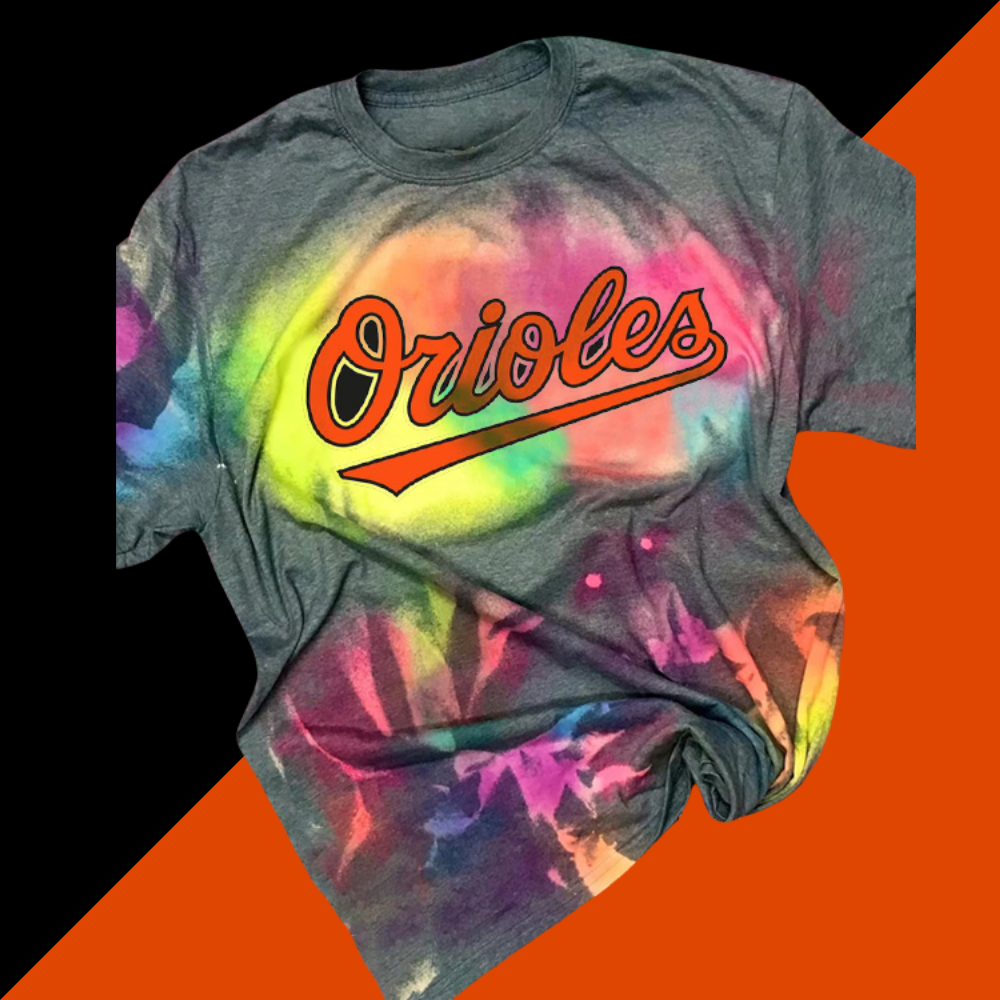 Baltimore Orioles Tie-dye Round Neck T Shirt - Baseswear