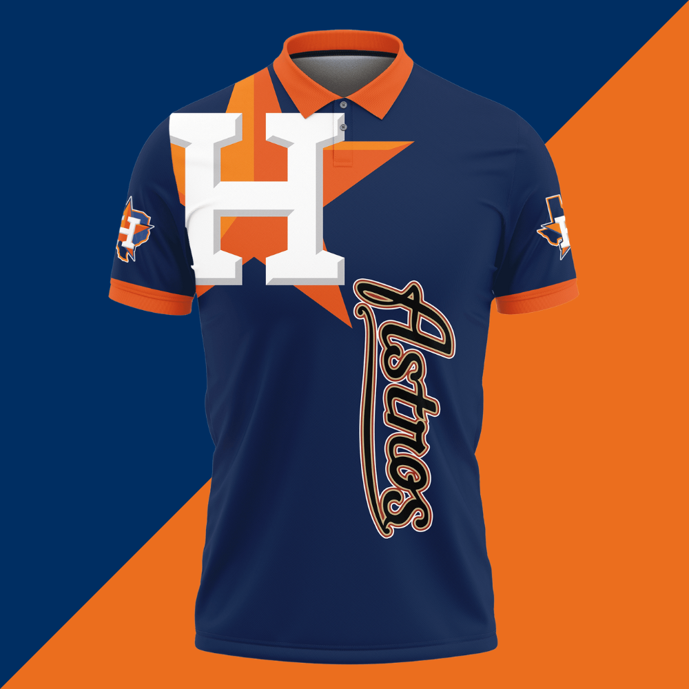 Houston Astros Printed 3D Polo Shirt - Baseswear