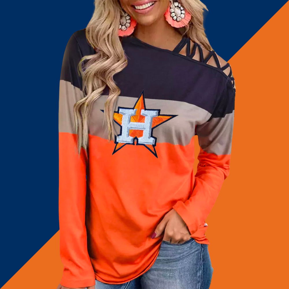 Color-Blocked Criss-Cross One Shoulder Blouse - Baseswear