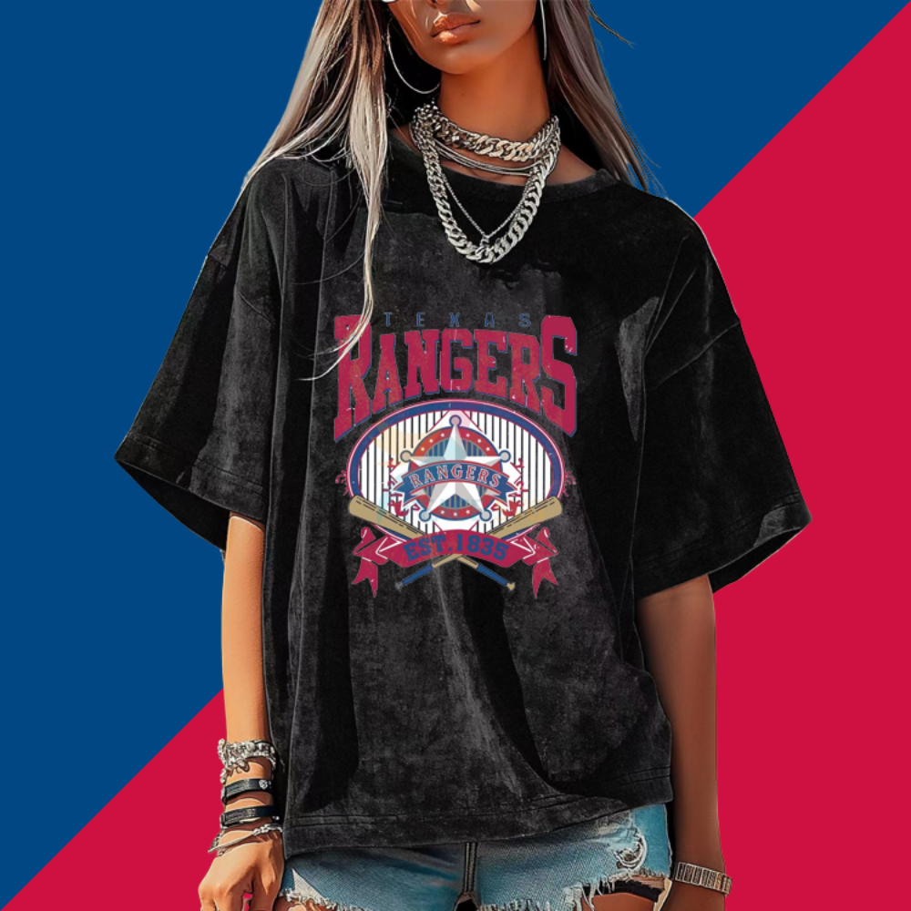 Washed Distressed Print Short Sleeve T-shirt - Baseswear