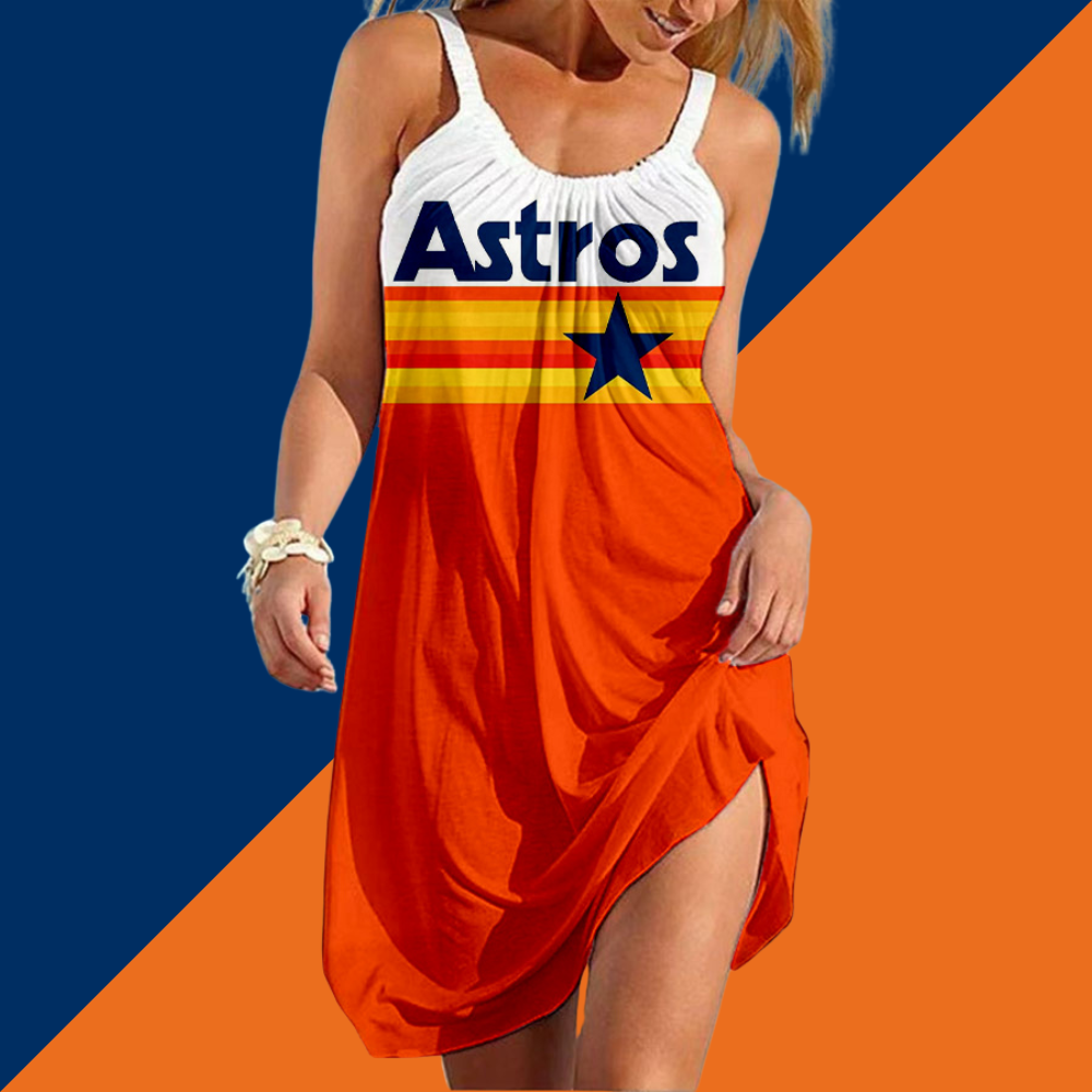 Astros Round neck sleeveless printed dress - Baseswear