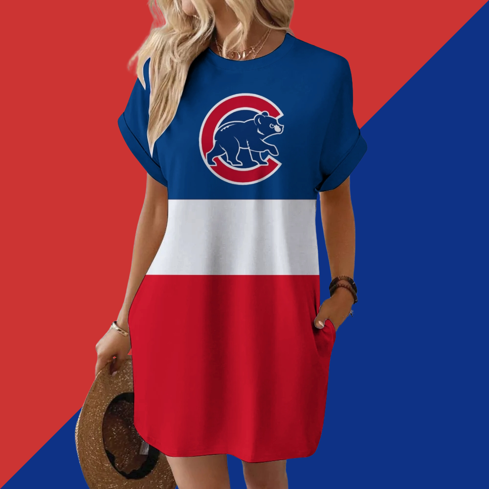 Nationals Hidden Pocket Short Sleeve Tee Dress - Baseswear