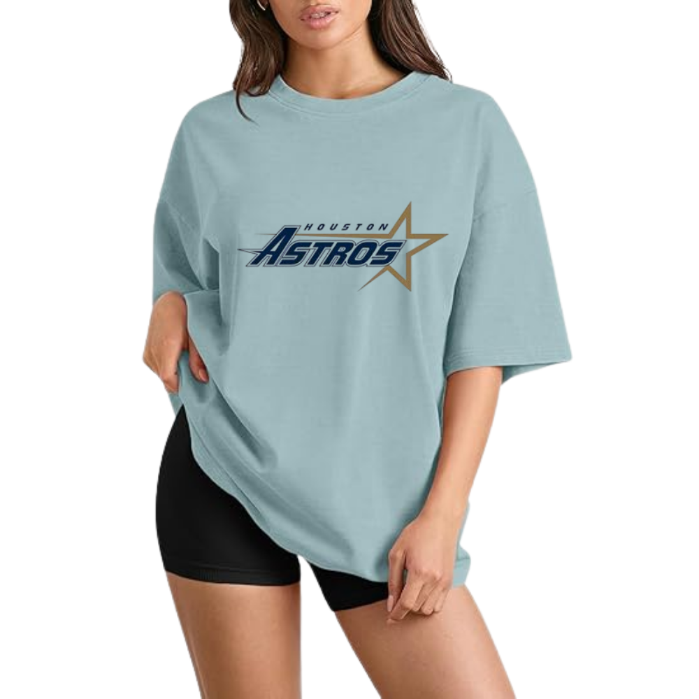 Casual Loose Fit Short Sleeve T-Shirt - Houston Astros - Baseswear