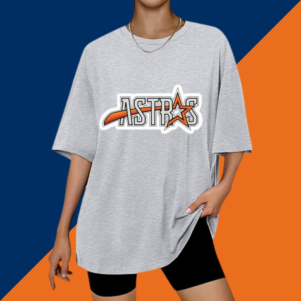 Casual Loose Fit Short Sleeve T-Shirt -  Houston Astros - Baseswear
