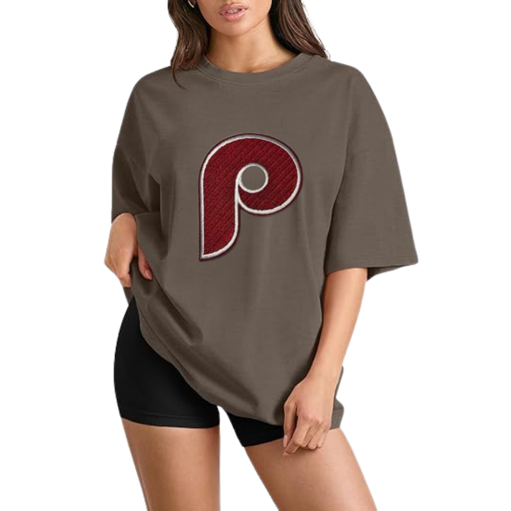Casual Loose Fit Short Sleeve T-Shirt -	Philadelphia Phillies - Baseswear