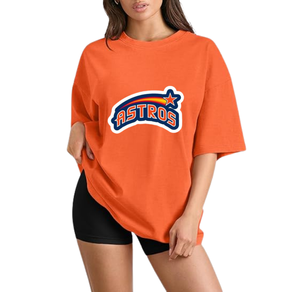 Casual Loose Fit Short Sleeve T-Shirt - Houston Astros - Baseswear