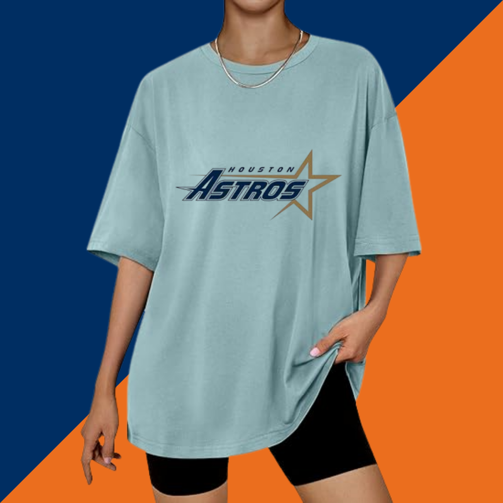 Casual Loose Fit Short Sleeve T-Shirt - Houston Astros - Baseswear