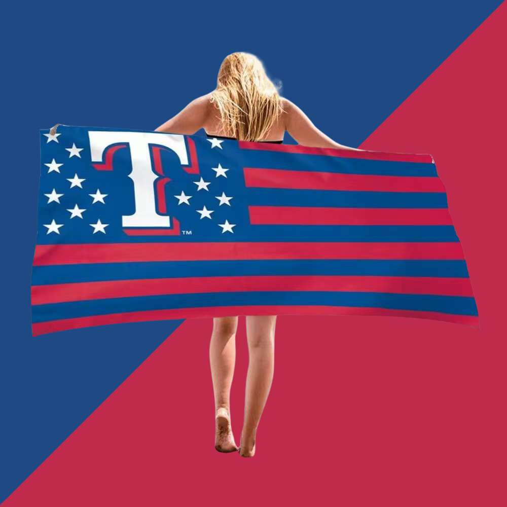Beach comfort absorbent bath towel-Texas Rangers - Baseswear