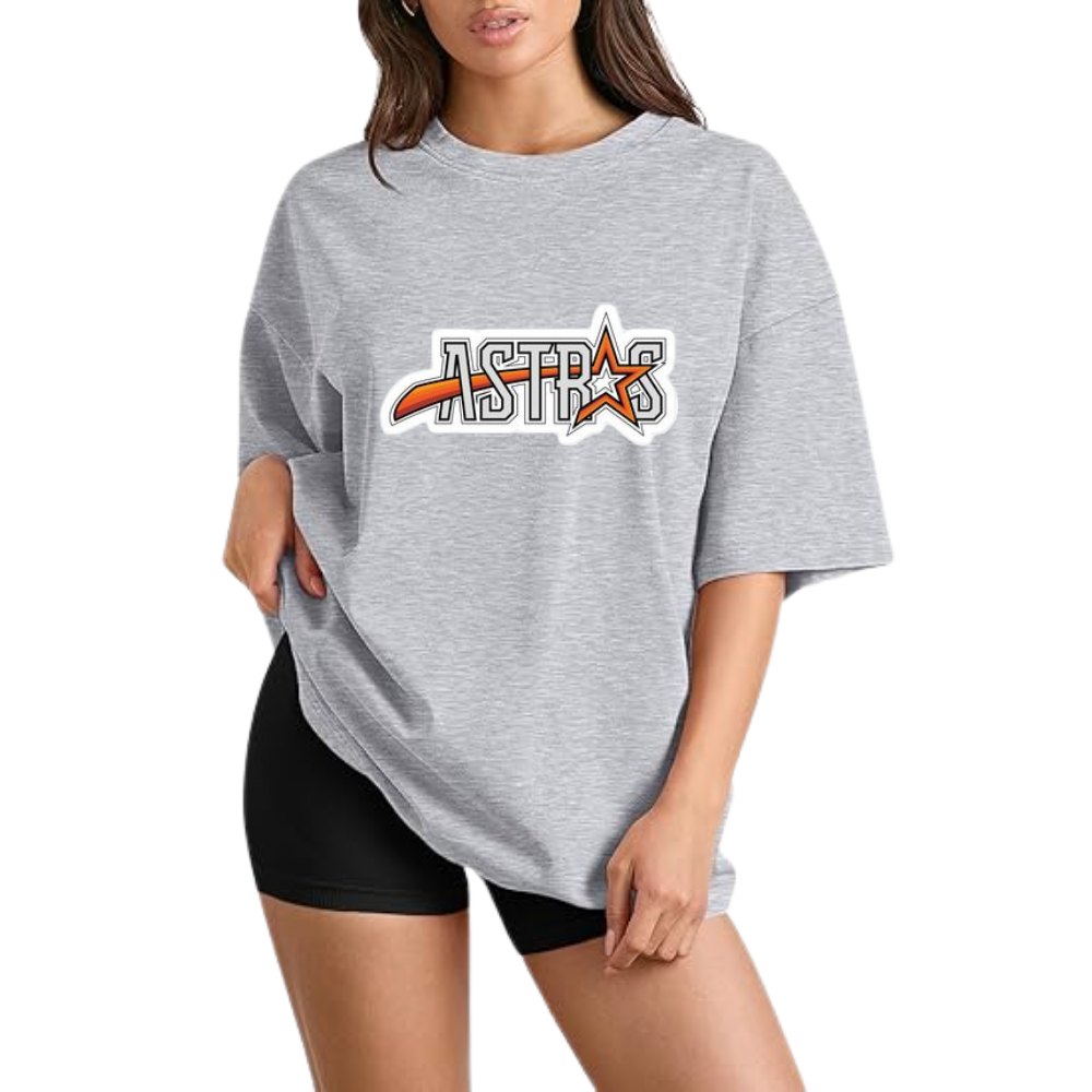 Casual Loose Fit Short Sleeve T-Shirt -  Houston Astros - Baseswear
